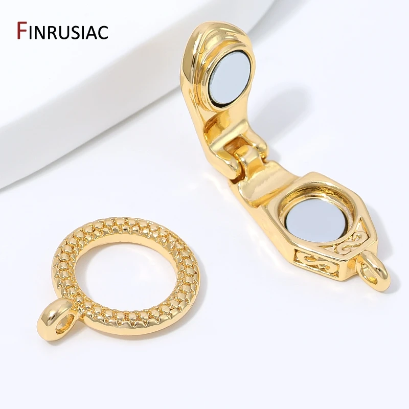 14K Gold Plated Brass Magnetic Clasps Connector For Bracelet Accessories,Magnetic Fasteners Lock For DIY Jewelry Making Supplies