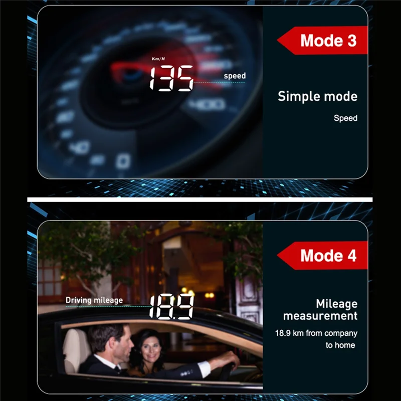

M8 HUD Head-Up Display OBD Car Display Speedometer Universal Durable Easy Install Easy To Use