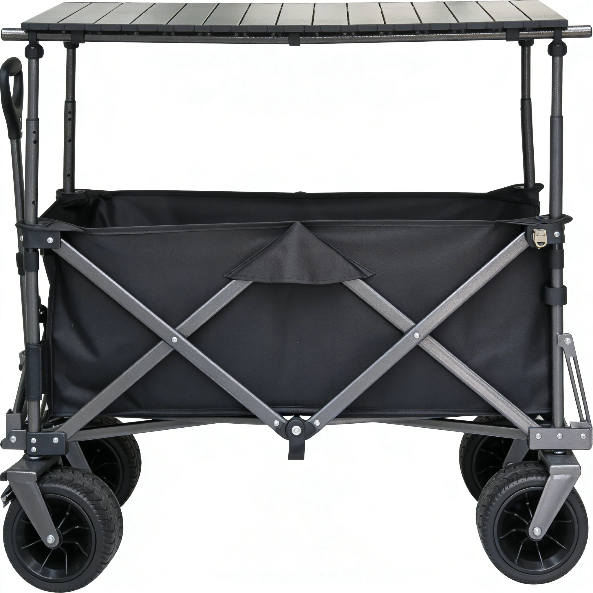 

Hot Selling Folding Camping Wagon with Table Top and Canopy Collapsible Cart for Outdoor Picnic Use