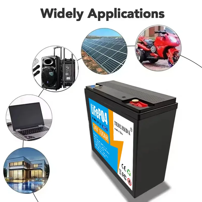 LIFEPO4 24V 32700 100AH Battery Is Integrated with BMS 100A for RV Solar External Rechargeable Network Lithium Iron Phosphate