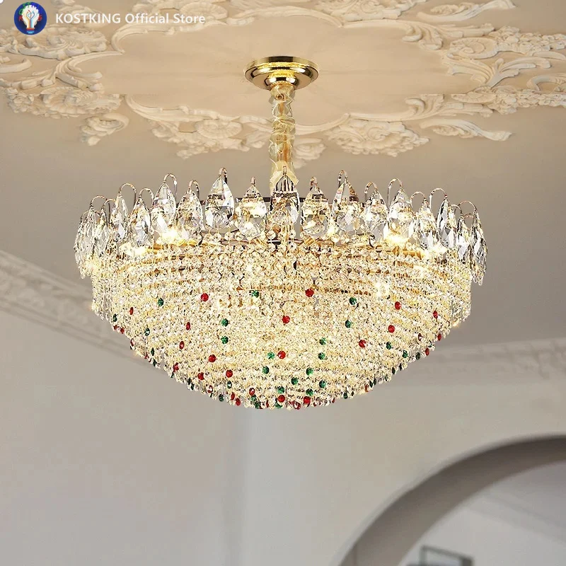 2026 الفرنسية كريستال الثريا الحديثة الراقية تركيبات إضاءة غرفة المعيشة كريمي نمط غرفة نوم رئيسية أضواء غرفة الطعام #3