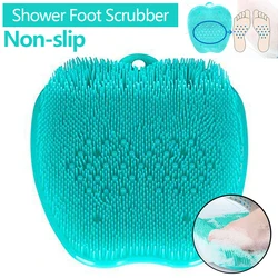 Shower Foot Scrubber Cleaner with Non-slip Suction Cups PVC Multifunctional Foot Massage Scrubber Massage Mat for Elderly People