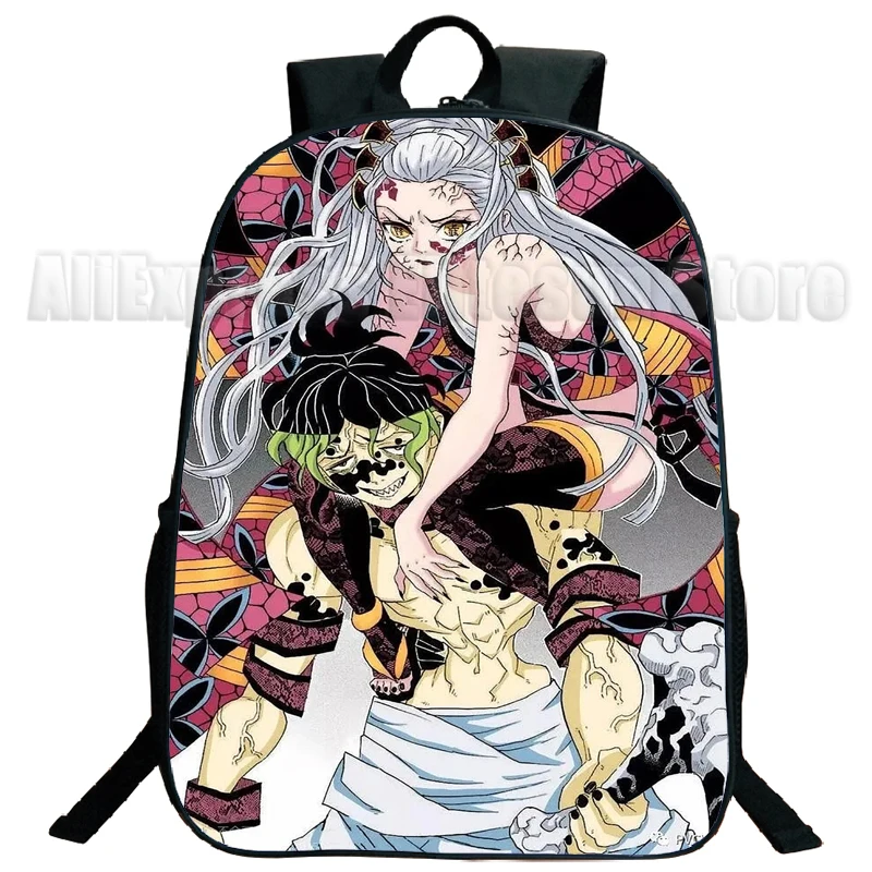 Sac à dos Anime Demon Slayer 16 pouces, cartables Kimetsu No Yaiba pour garçons et filles, sac à dos Kimono Nezuko pour enfants