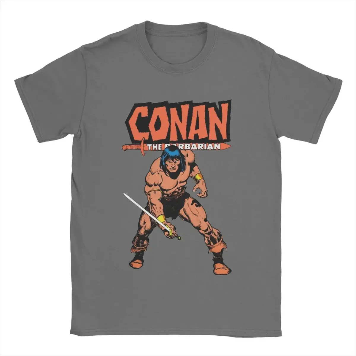 Men Conan The Barbarian T Shirts Cotton Clothing Funny Short Sleeve Round Collar Tees 4XL 5XL T-Shirts