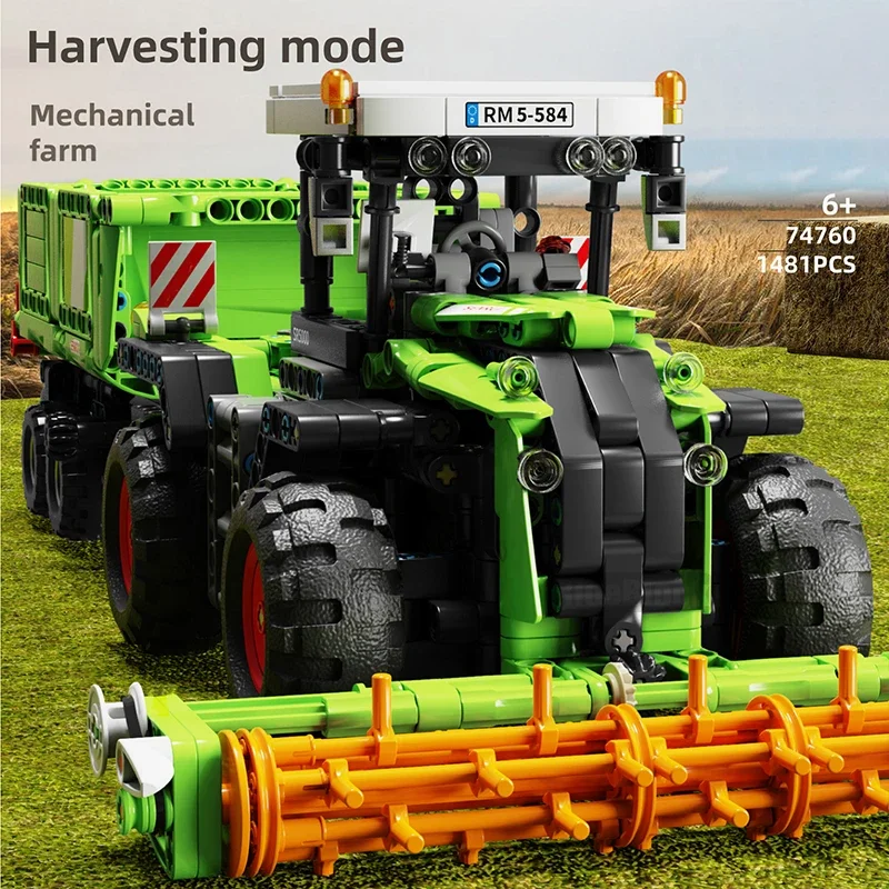 City Construction Tractor Harvester Building Block Kits Truck Farm Construction Vehicles Set Toys for Adults Boys Girls