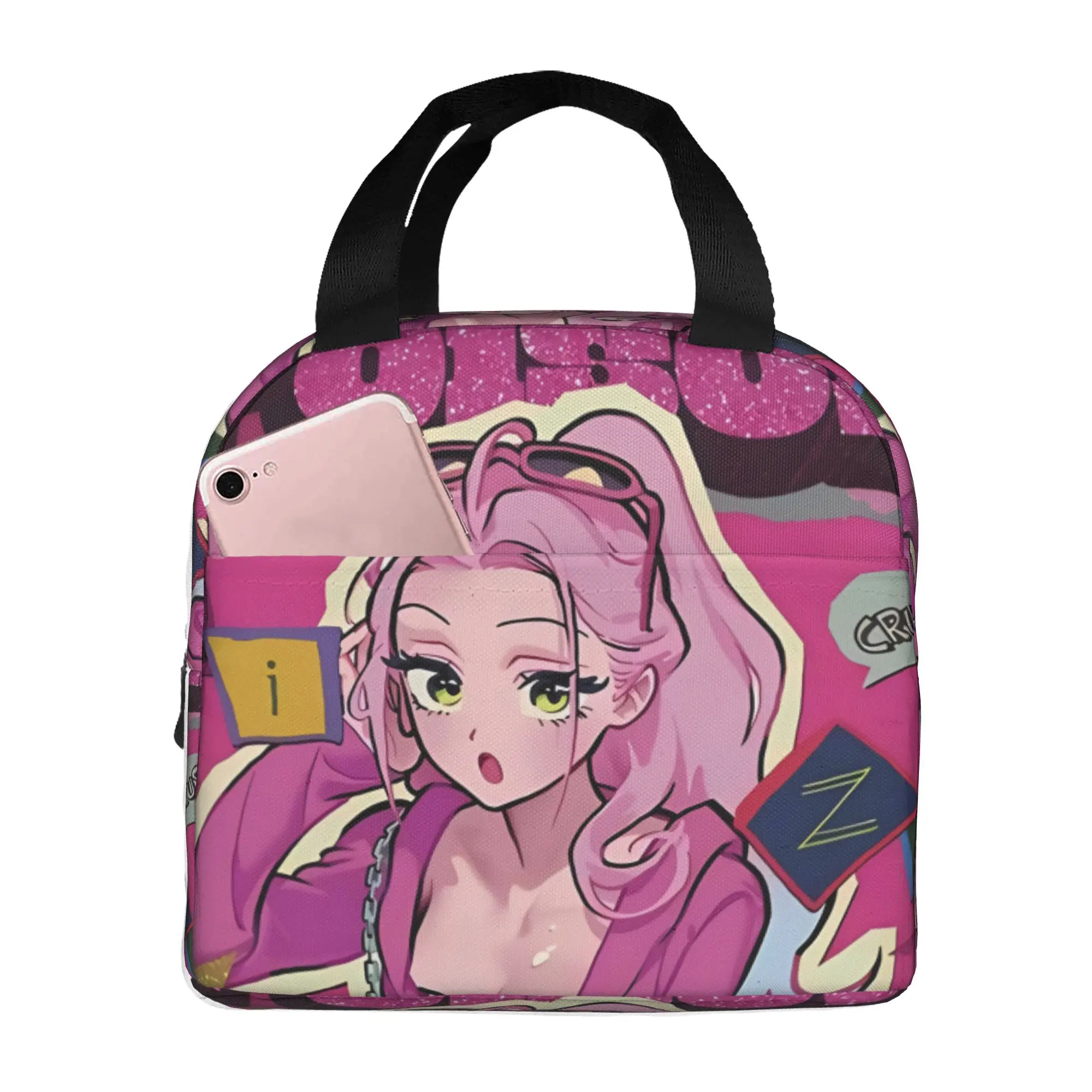 Aliens Stages Insulated Lunch Tote Bag for Women Adorable Cartoon Portable Thermal Cooler Bento Box School