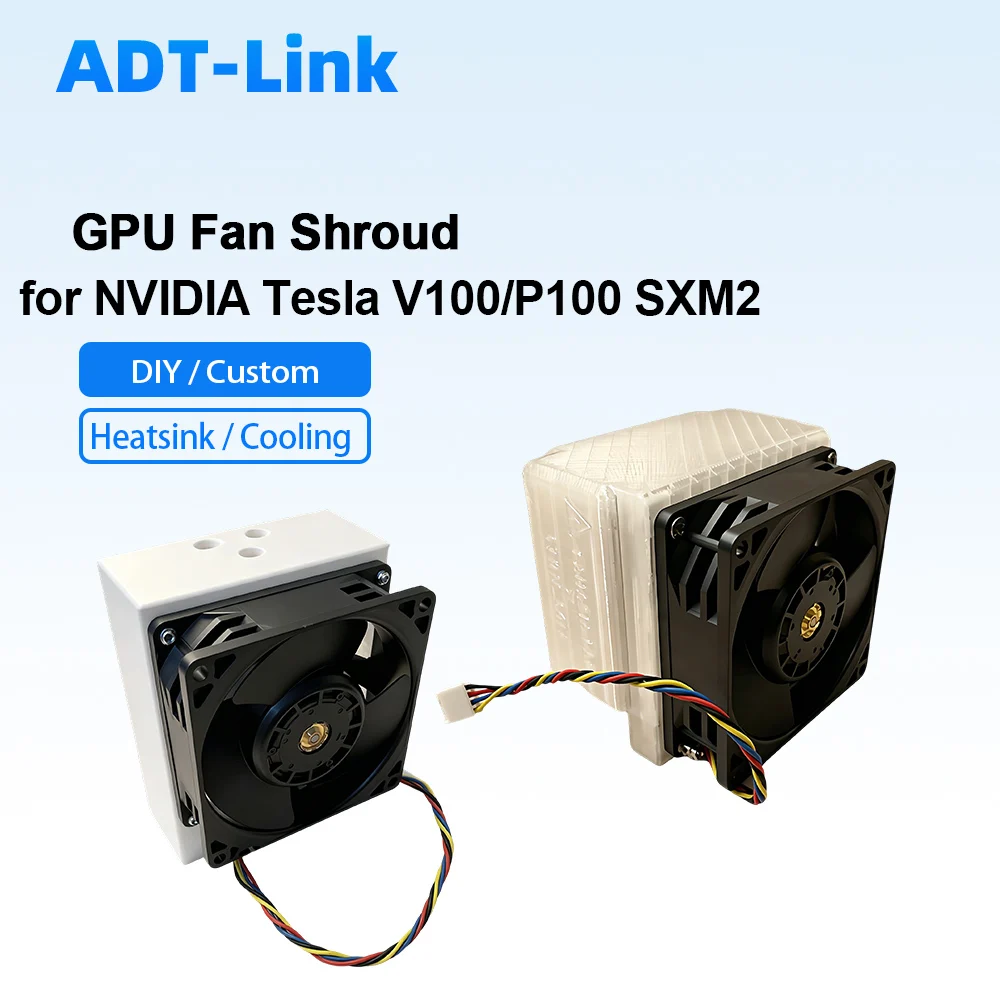 Custom 4U Cooling Fan Shroud for NVIDIA Tesla SXM2 V100 P100 GPU DIY Heatsink Airflow Guide Bracket for Mining/AI Computing