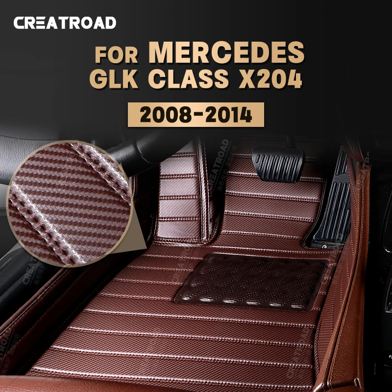 

Custom Carbon Fibre Floor Mats For Mercedes Benz GLK Class X204 2008-2014 09 10 11 12 13 Foot Carpet Auto Interior Accessories