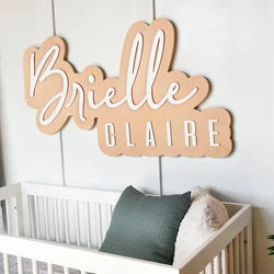 Custom Name Sign for Kids Room Wooden Wall Decor Nursery Decor Crib Baby Name Sign Personalized Baby Shower Birthday Decoration
