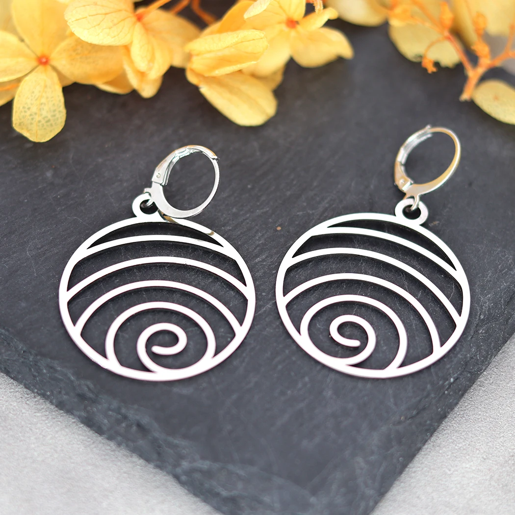 Chandler Stainless Steel Hollow Spiral Earrings Vortex Earrings Party Accessories for Men and Women