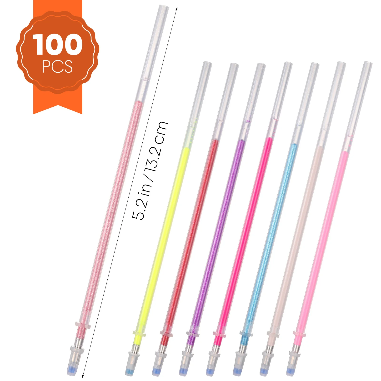 100pcs Colored Neutral Pen Refills Colorful Gel Ink Refill Replacements For Writing Drawing Journaling School Office Stationery