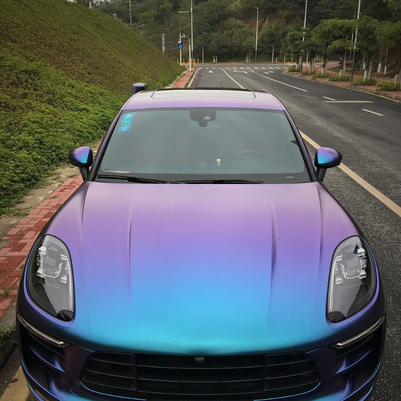 Chameleon Car Wrapping Vinyl Film Self Adhesive Matte Metallic DIY Decal Color Changing Decorative Protection