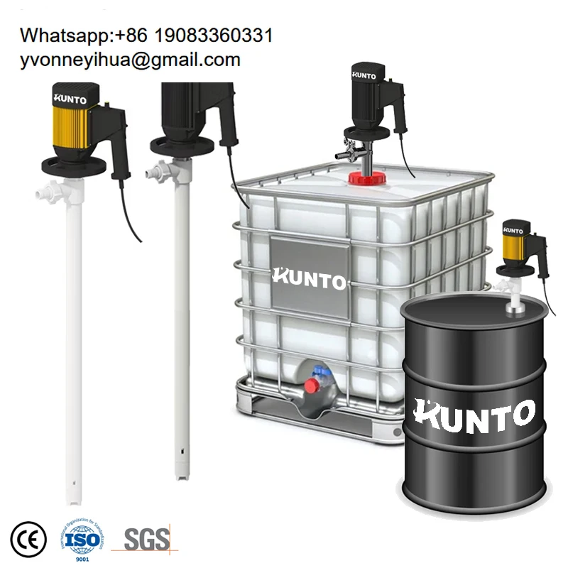 

Drum Pump Electric PVDF PTFE Industrial Solvent 220v Electric Chemical Drum Barrel Pump For Chemical Acid