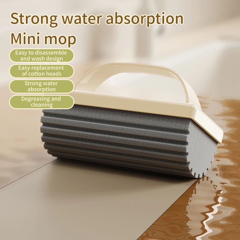 Household Mini Small Desktop Mop Kitchen Living Room Oil Cleaning Absorbent Cotton Hand-Held Cleaning Wipe With Handle