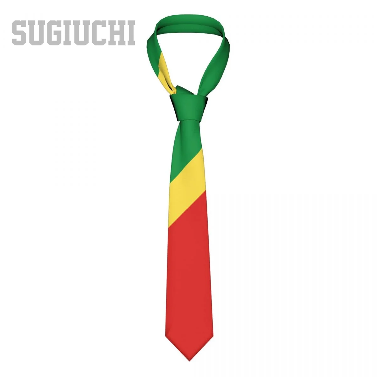 

Republic Of Congo Flag Emblem Men Women Neck Ties Casual Plaid Tie Suits Slim Wedding Party Business Necktie Gravatas