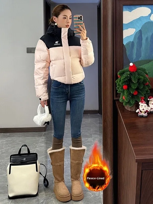 

Женские джинсы-карандаш на подкладке в стиле ретро, зима 2025, облегающие эластичные брюки-буф с вырезом на талии и деталями