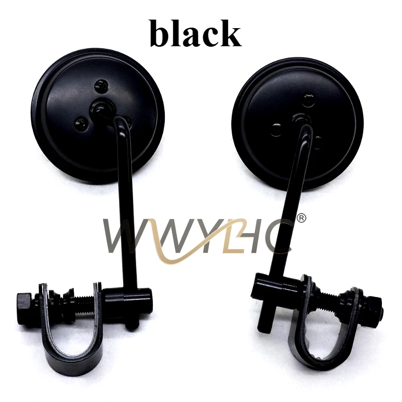 Suitable for Retro Motorcycle Handlebar Tube Caliper Clamp Rearview Mirror Round Wide-angle Electric Vehicle Reflector