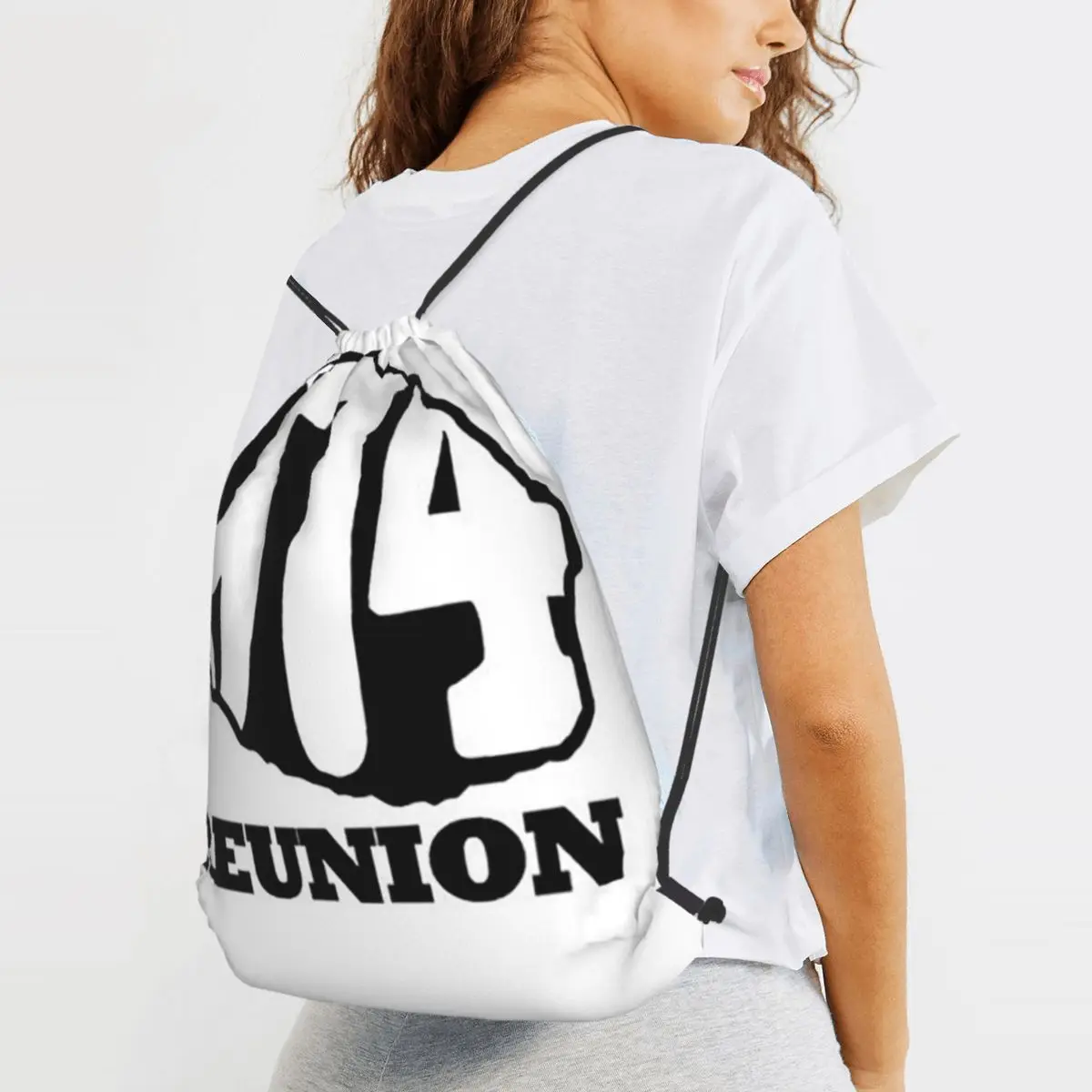 974 Reunion Island Flag Backpacks Fashion Drawstring Bags Sports Bag Book Bags for Man Woman School