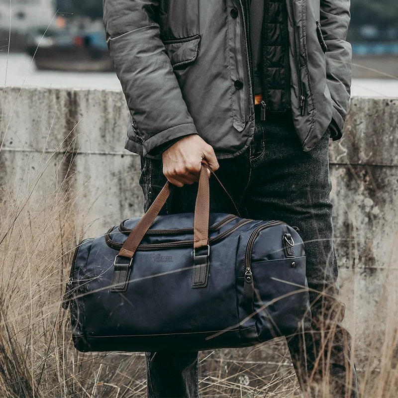 Luxo PU Couro Travel Bag Outdoor Mulheres Duffle Sacos Homens À Prova D' Água Ginásio Para Weekend Dropshipping