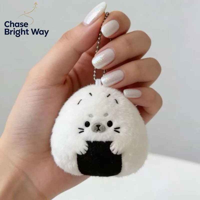 Kawaii Rice And Vegetable Seal Plush Keychain Cute Sushi Seal Stuffed Animal Bag Charm Soft Penguin Pendant Keyrings Girls Gifts