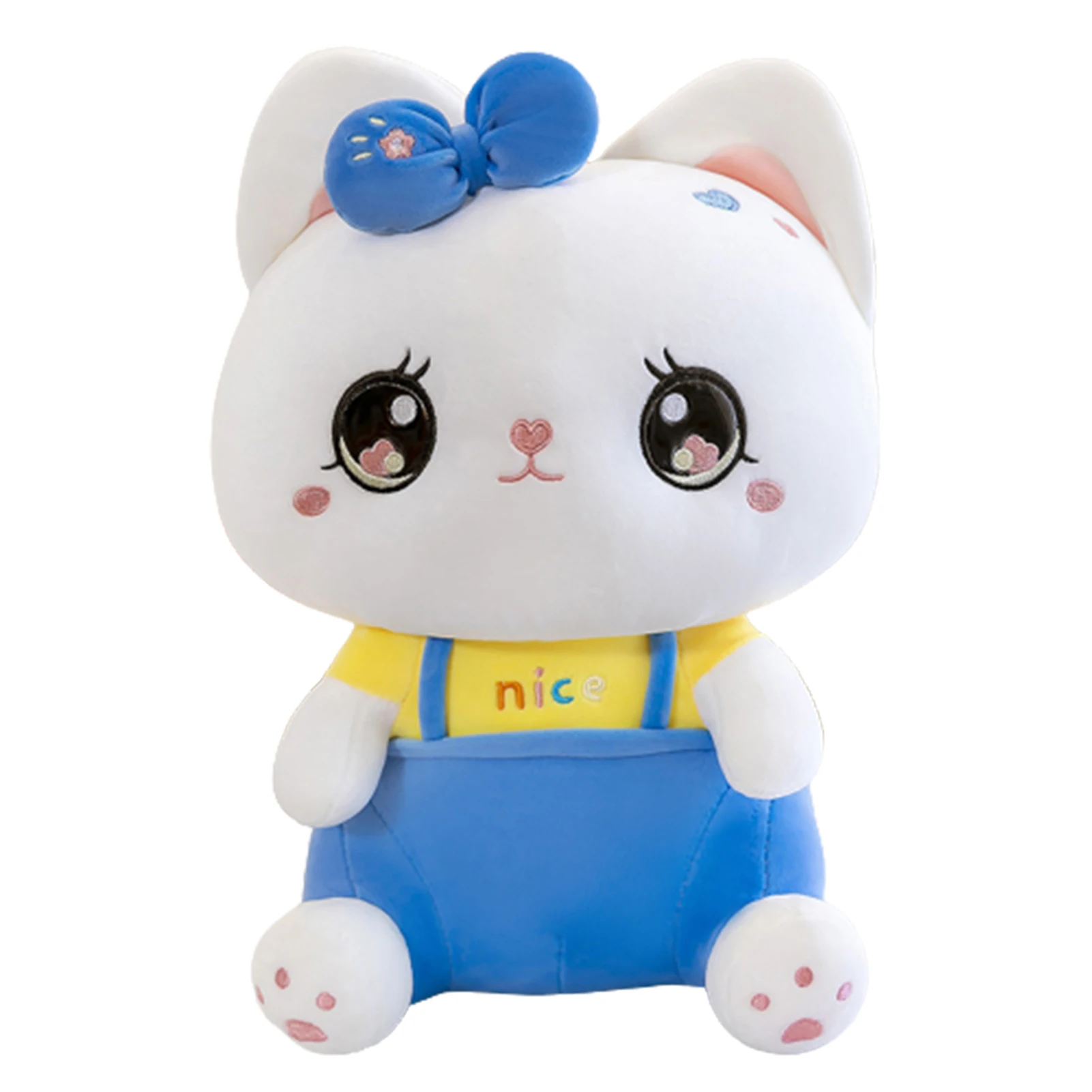 

Плюшевые игрушки для новорожденных, мультяшный кот с комбинезоном, ранняя развивающая игрушка