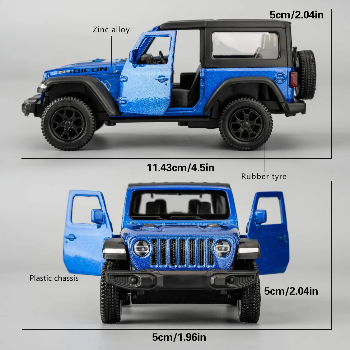 RMZCITY-Jeep Wrangler Rubicon modelo de aleación, coche de juguete fundido a presión, colección de Metal, regalo para niños, 1:36