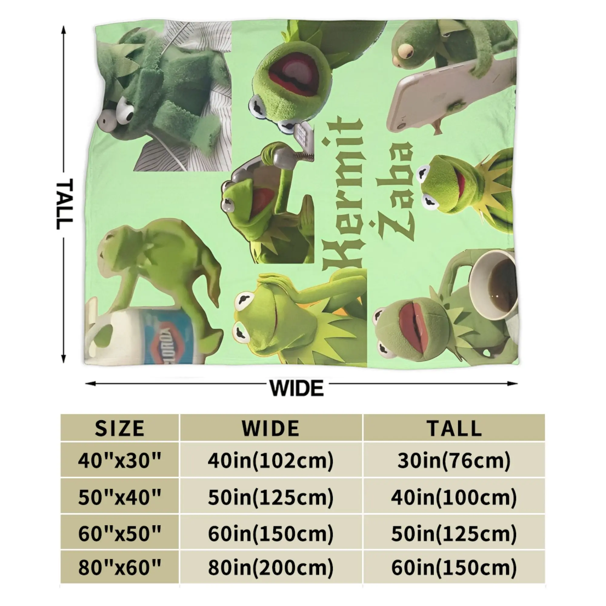 كيرميت بطانية الضفدع الصوف مضحك الدافئة رمي البطانيات للمنزل الشتاء، #4