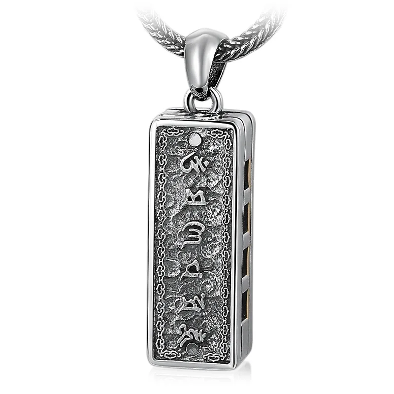 Imagem -06 - Silver Harmonica Pendant Personalizado Six Character True Words Presente Vintage para Homens e Mulheres Bocai-s925