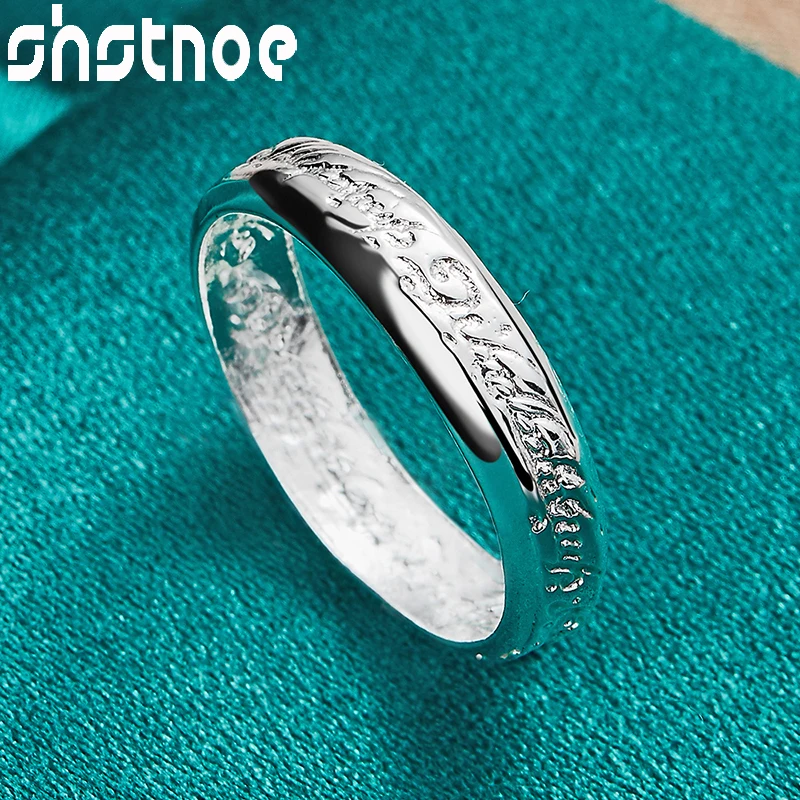 

SHSTONE 925 Sterling Silver Letter Rings For Women Men Engagement Wedding Birthday Party Fashion Jewelry Lady Christmas Gifts