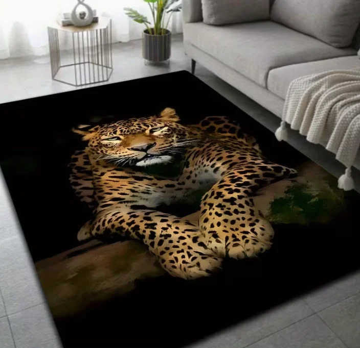 Tapis de sol antidérapant à motif léopard paresseux, paillasson, tapis de décoration pour salon, décoration de la maison