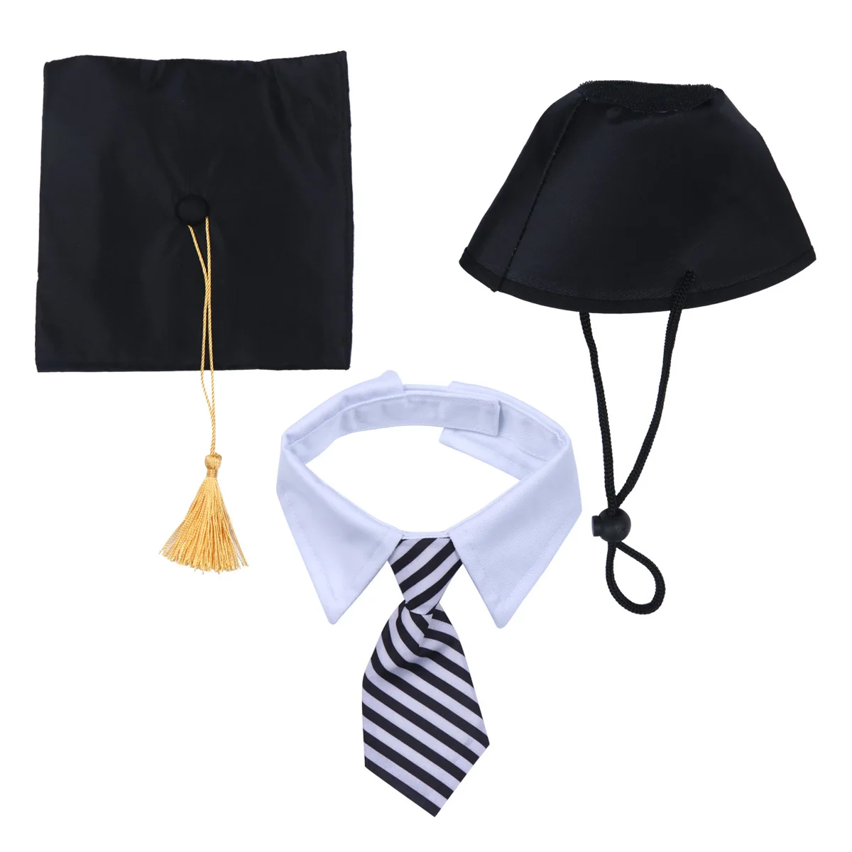 Kisangel Dog Graduation Cap Hat with Bow Tie Puppy Birthday Photoshoot Accessories for Large Breed Dogs Black