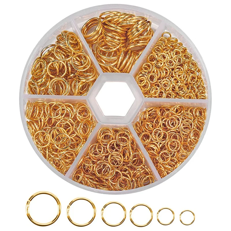 1390Pcs O Ring Connectors Metal Open Jump Rings Set Metal Jump Rings For Jewelry Making Connectors Promotion