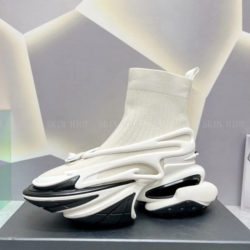 

Fashion Men Sneakers Sock Boots Winter Shoes Top Quality Round Toe Thick Sole Casual Shoes Mixed Color Street Style Sport Shoes