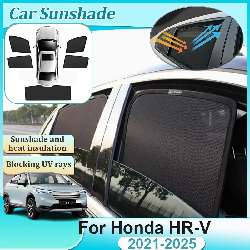 

Для Honda HR-V RV Vezel e:Ny1 2021-2025 Магнитный солнцезащитный коврик для штор на лобовое стекло, козырьки для бокового окна, инструменты, автоаксессуары