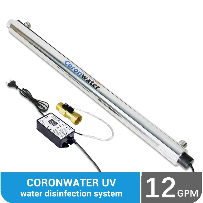Commutateur de débit 12 GPM avec filtre UV pour désinfection ultraviolette (12 gallons par minute)