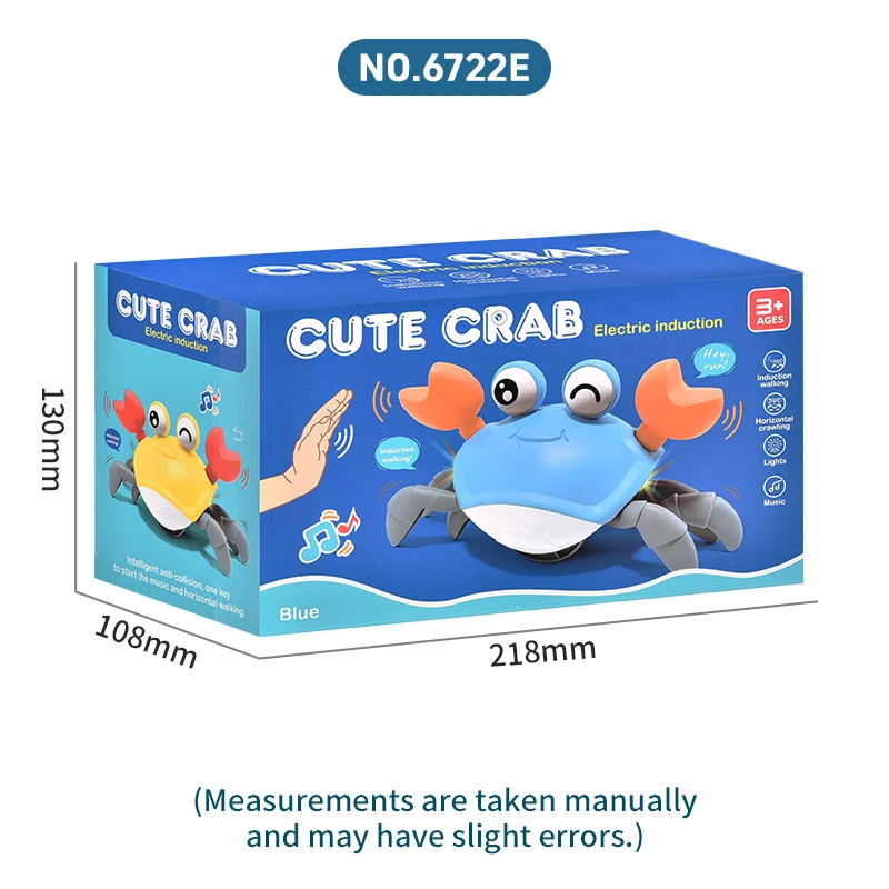 Motion-Activated Electric Crab Toy for Kids - Rechargeable, Light-Up, and Music-Playing Crawler, Engaging Interactive Play for A