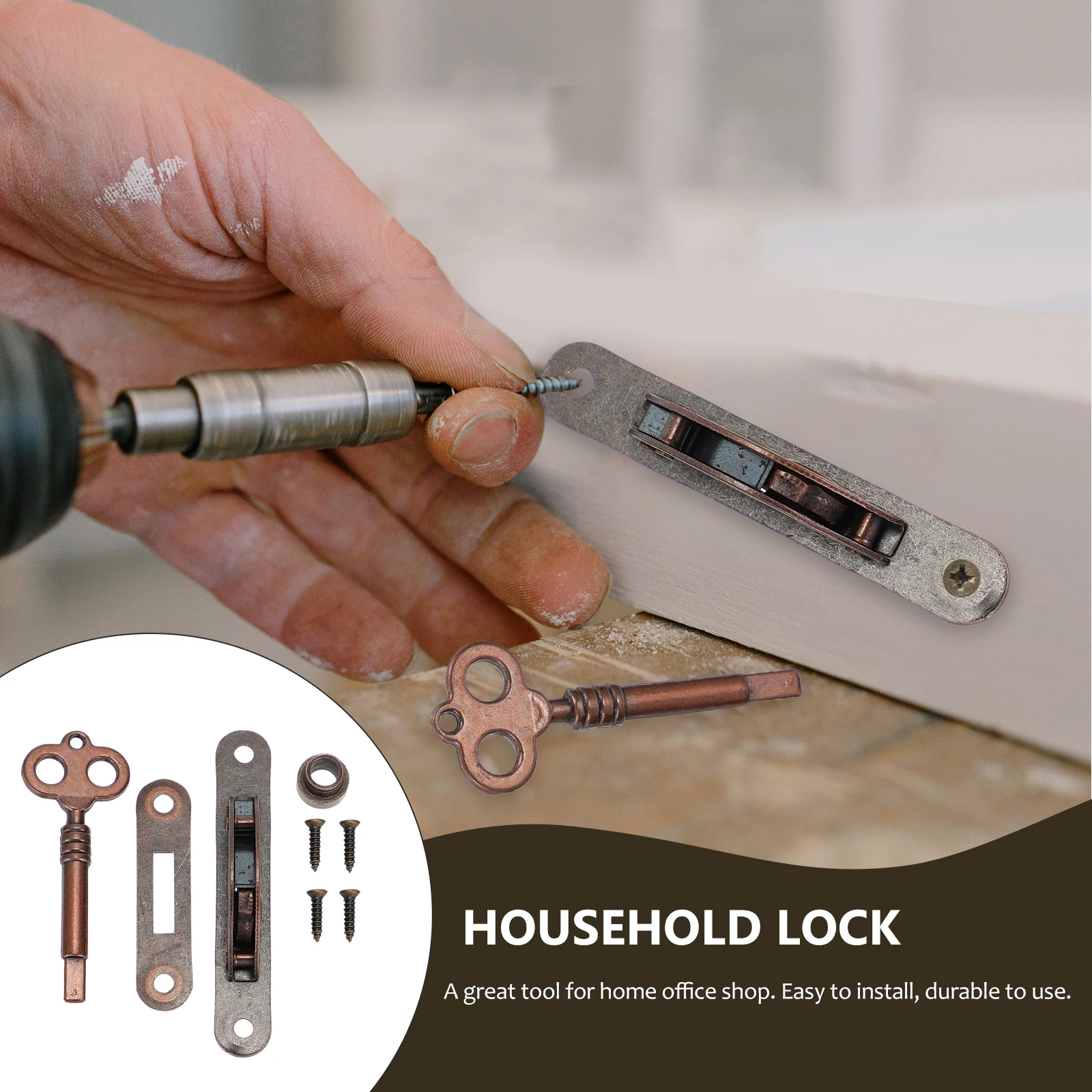 

2 Set Semicircle Retro Side Lock Kitchen Cabinets Door Iron Hardwares Furniture