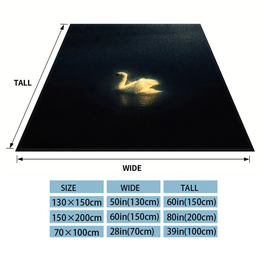Glow Swan Flannel Blanket Warm Soft Halloween Christmas Couch Warm Cozy Decorative Decor Gift for All Season