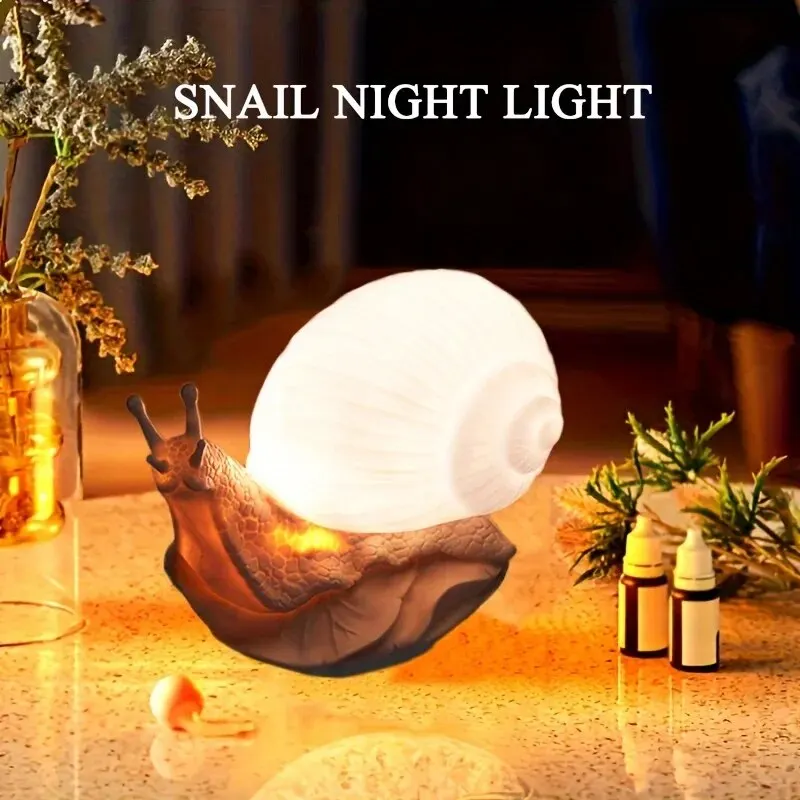 AmmToo-Snail LED Night Light, 24 Cores, Mudança de Luz, Quarto, Decoração de Cabeceira, Atmosfera, Estilo Criativo, Dormir