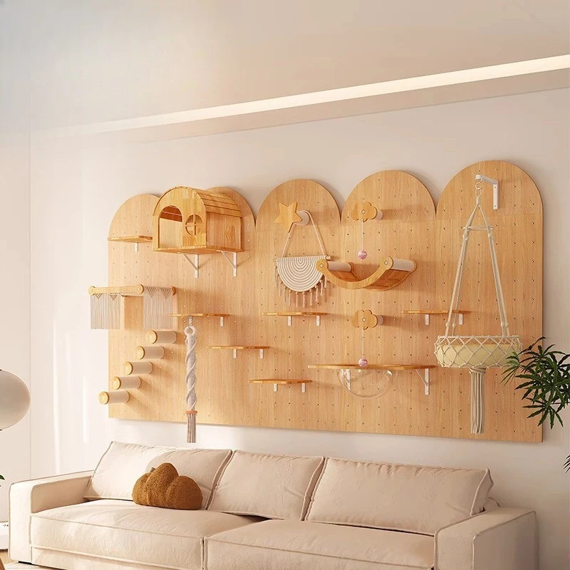 إطار تسلق القطط من الخشب الصلب، لوحة ثقب شقة صغيرة، كبسولة فضائية ذاتية الصنع