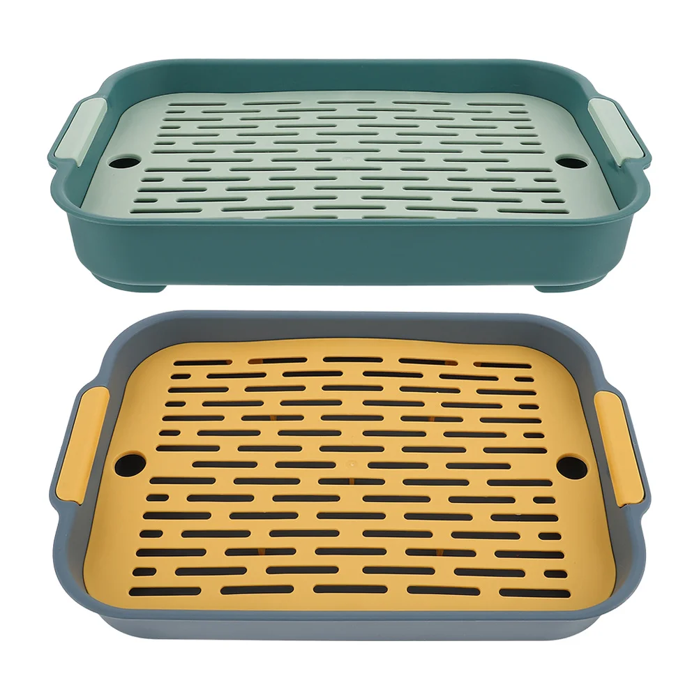 

2Pcs Rabbit Toilet Box Indoor Bunny Litter Box Anti-Fall Design Thick Bottom Net Prevent Feet Stuck Rabbit Toilet