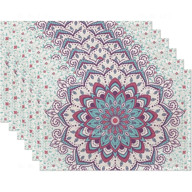 

Placematsvintage Mandala Flower Place термостойкие моющиеся нескользящие коврики для стола для вечеринки, кухни, обеденного декора