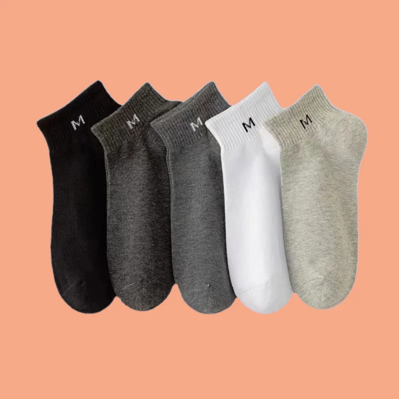 5/10 Pairs Fashion Men's Socks Summer Thin Sports Casual Men's Socks Breathable Sweat-Absorbing Men's Cotton 2024 New Socks