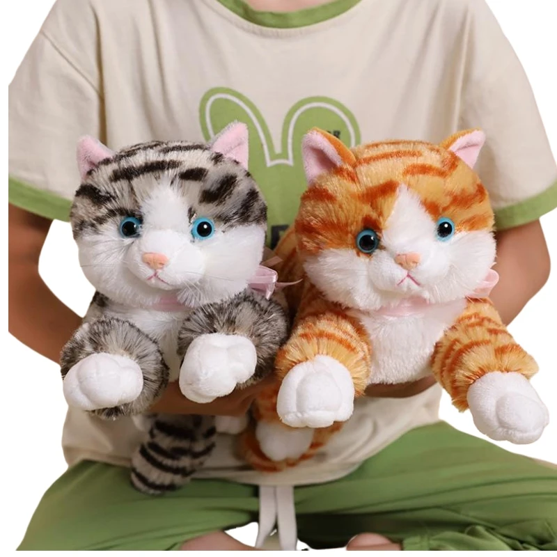 Kawaii 20-48cm Simulated Cat Dolls  Funny Plush Toys Soft Home Decor High Quality Stuffed Animals Doll Xmas Birthday Boy Gifts