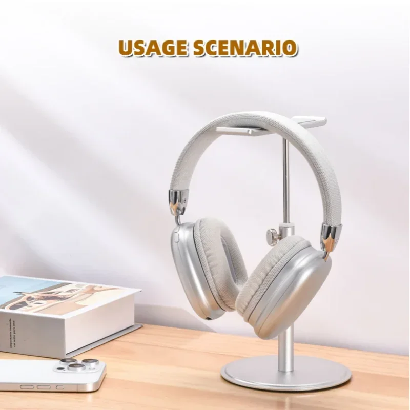 Soporte para auriculares de escritorio con Base sólida, soporte Universal de aluminio para auriculares, soporte ajustable portátil para auriculares