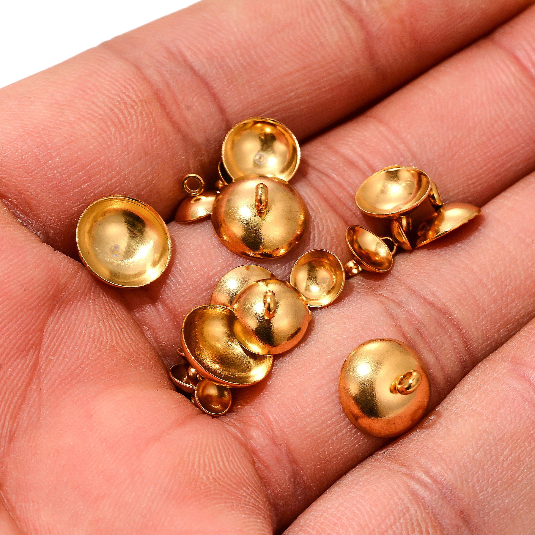 Großhandel 50/100 Stück Edelstahl-Anhänger-Haken, Perlenkappen, Perlenhalter, Perlenstifte für DIY-Halsketten, Ohrringe, Charms und Schmuckherstellung – Detail 5