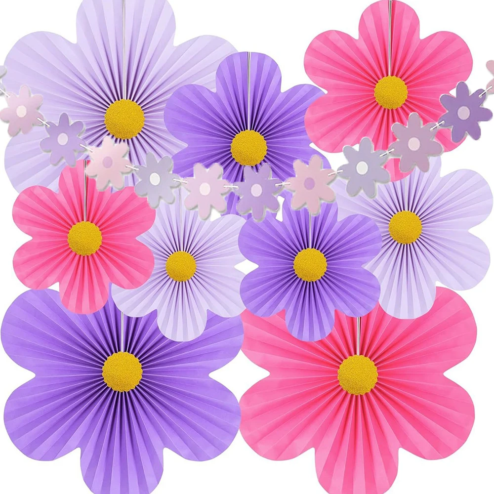 10 Stück Papierblumen-Dekorationen, Party-Papierfächer, florale Pom Poms, florale Hintergrunddekoration für Hochzeiten, Geburtstagsfeiern, Dekorationen – Detail 21