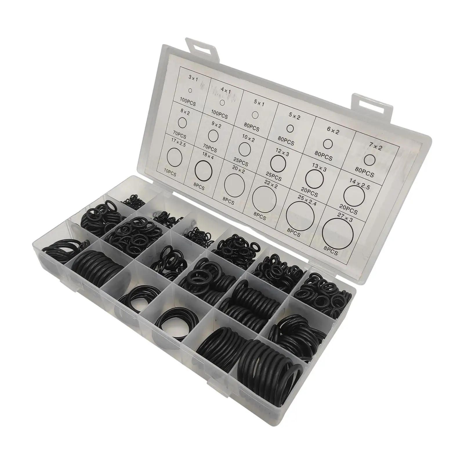 800 O Ring Assortment Kit, 18 Different Sizes Electrical Wire Gasket Washer Set