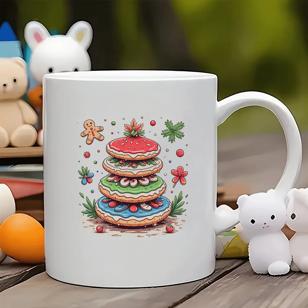 

11oz Cup + Cartoon Cookie Illustration Christmas Gift Kids Water Cup Family Office Coffee Cup