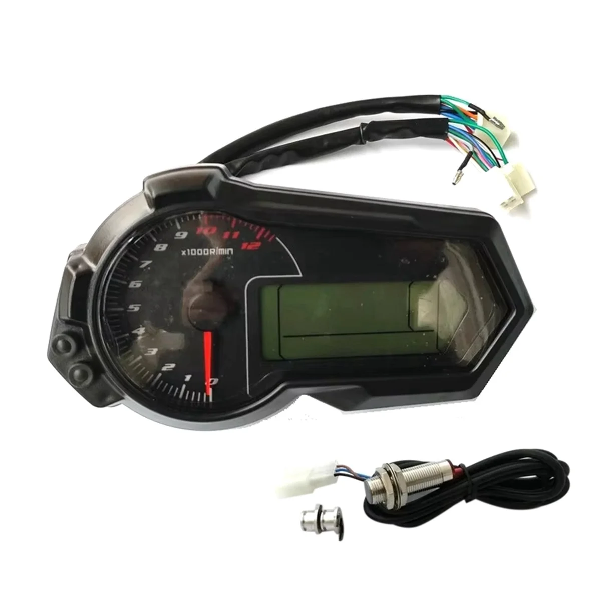 Universal 1200RPM Motorcycle Odometer Tachometer UTV LCD Digital Speedometer Gauge for 2,4 Cylinders N1-6